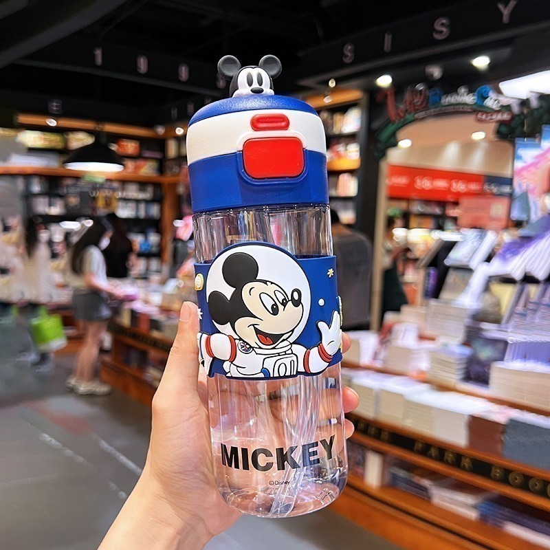 一蓋雙層→吸管+直飲【米奇公仔蓋】手提式