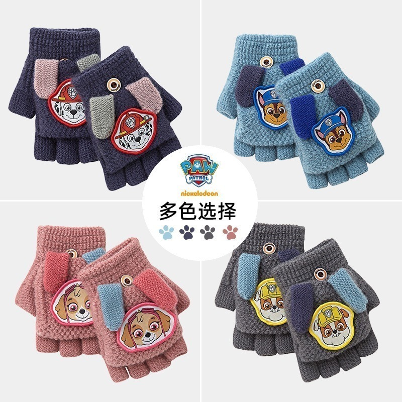 【正版汪汪隊手套/半指手套】防寒保暖 觸控手套 兒童手套 兒童保暖用品 小孩手套-細節圖2