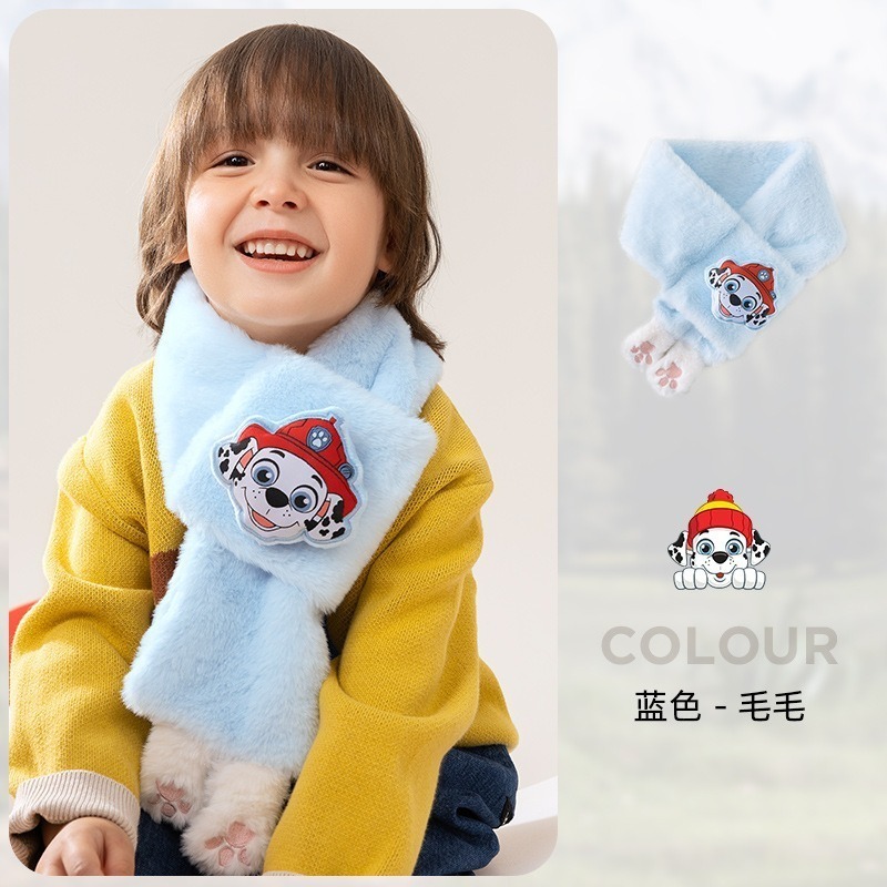 正版汪汪隊【萌趣汪汪隊兒童圍巾】獨特腳印造型 保暖圍巾手套 兒童保暖用品 絨毛圍巾 阿奇 毛毛 天天-規格圖7