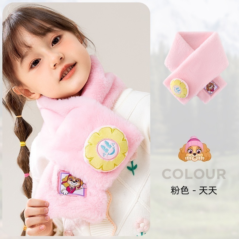 正版汪汪隊【萌趣汪汪隊兒童圍巾】獨特腳印造型 保暖圍巾手套 兒童保暖用品 絨毛圍巾 阿奇 毛毛 天天-規格圖7