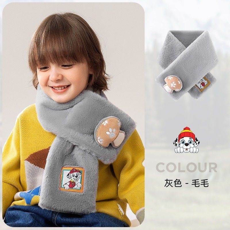 正版汪汪隊【萌趣汪汪隊兒童圍巾】獨特腳印造型 保暖圍巾手套 兒童保暖用品 絨毛圍巾 阿奇 毛毛 天天-規格圖7