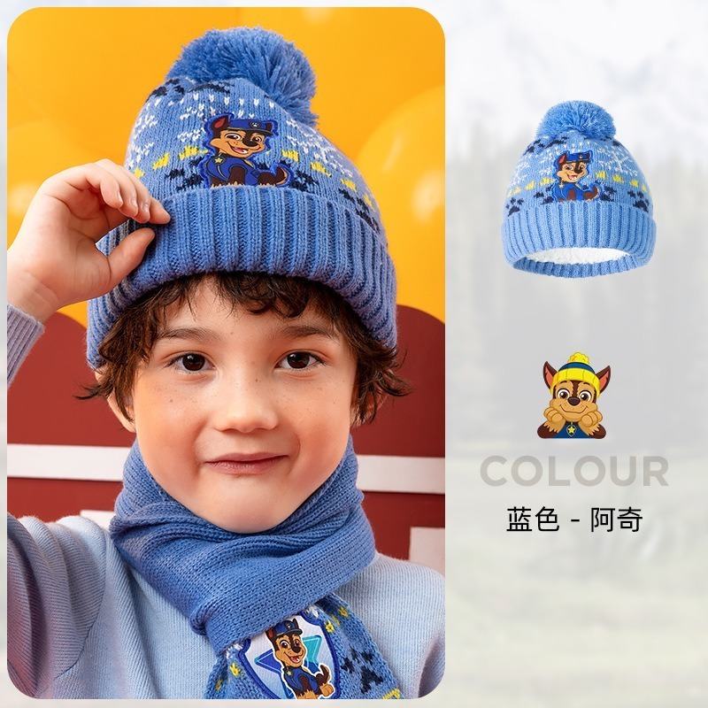 【正版汪汪隊保暖毛帽】 手套圍巾帽子 兒童保暖帽  兒童帽 小孩帽 阿奇帽-規格圖8