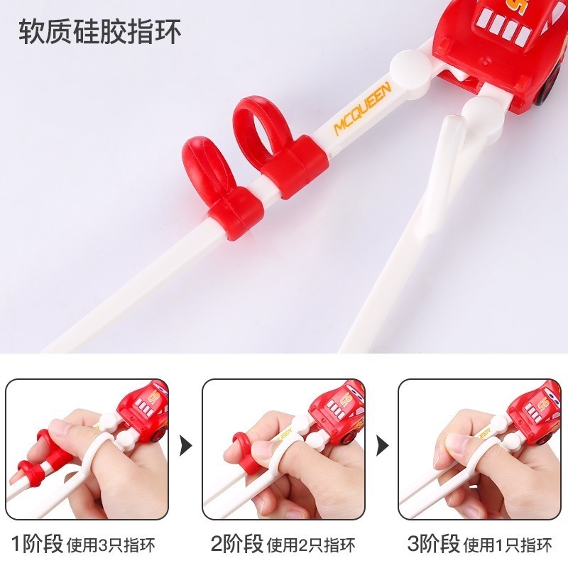【卡通兒童學習筷 /湯叉〕】全正版汪汪隊阿奇 天天 POLI 奧特曼 泰羅 虎口學習筷 迪士尼公主 兒童餐具湯匙-細節圖5