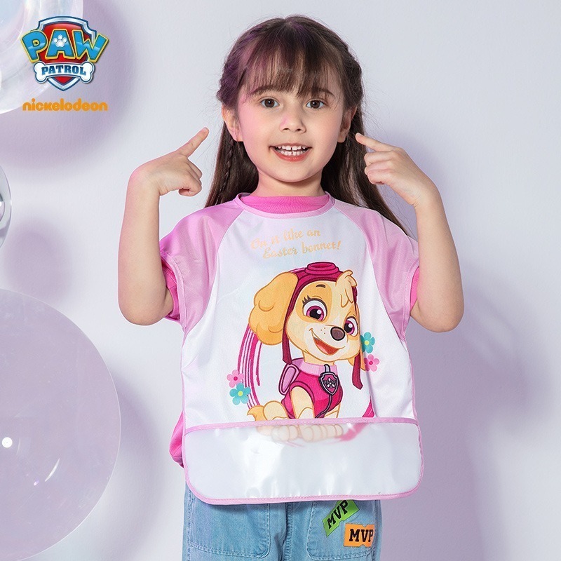 正版授權【汪汪隊圍兜兜】 高CP值 耐用好清潔 兒童圍兜兜 吃飯圍巾 刷牙圍兜 防水圍兜 阿奇 天天 毛毛 小礫-細節圖3