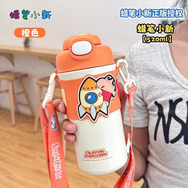 讓小孩愛上喝水 2025高顏質蠟筆小新保溫杯 兒童水壼 兒童保溫杯 幼兒園必備 冬天喝溫水-規格圖4