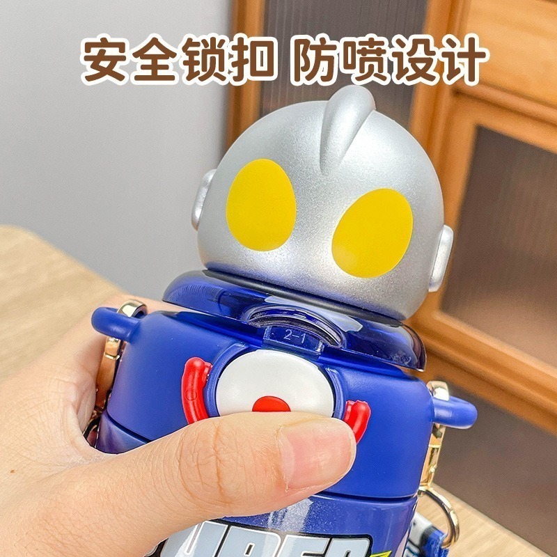 【奧特曼兒童水壺】316保溫直飲/吸管兩用水杯 不鏽鋼水壼 美國tritan材質 超人力霸王 泰羅 初代-細節圖4