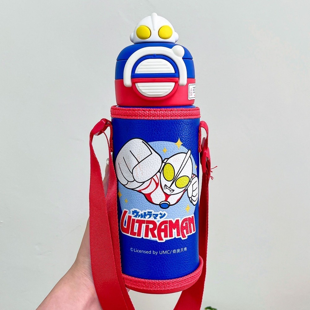 一蓋兩用保溫杯【藍初代公仔蓋】有背帶