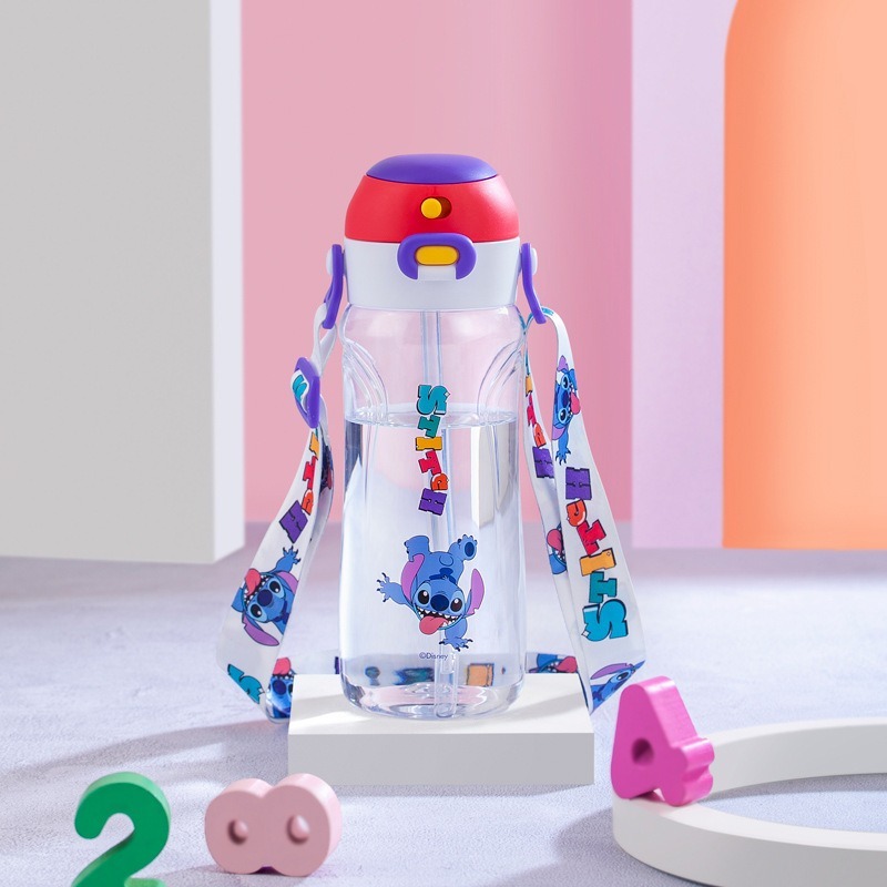 迪士尼聯名雙飲水壼 可替換兩用{直飲+吸管} 幼兒園水壼 兒童水壼 吸管杯 直飲杯 獨特一蓋雙飲 附背帶-細節圖2