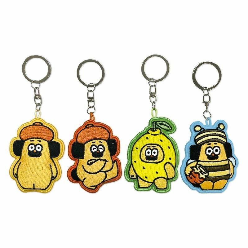 ⎪厭物日.studio⎪日本 插畫家 OHIGEnoPON 胡子碰碰刺繡鑰匙圈-細節圖6