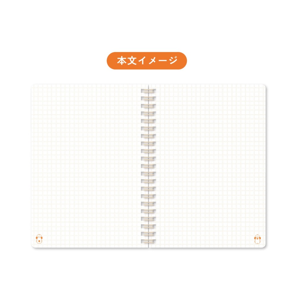 ⎪厭物日.studio⎪日本 插畫家 OHIGEnoPON 胡子碰碰  線圈方眼筆記本 B6-細節圖3