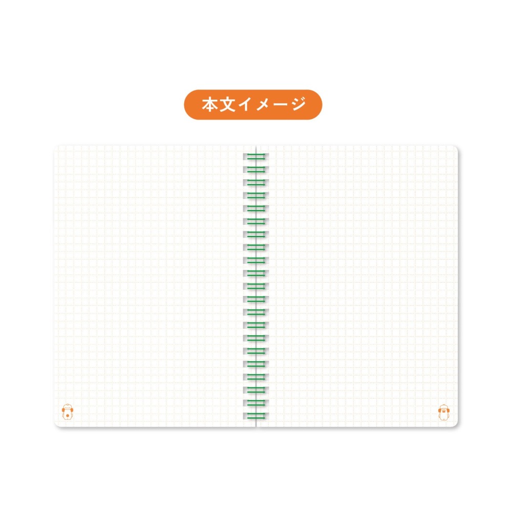 ⎪厭物日.studio⎪日本 插畫家 OHIGEnoPON 胡子碰碰  線圈方眼筆記本 B6-細節圖5