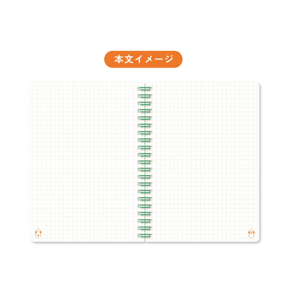 ⎪厭物日.studio⎪日本 插畫家 OHIGEnoPON 胡子碰碰  線圈方眼筆記本 B6-細節圖5