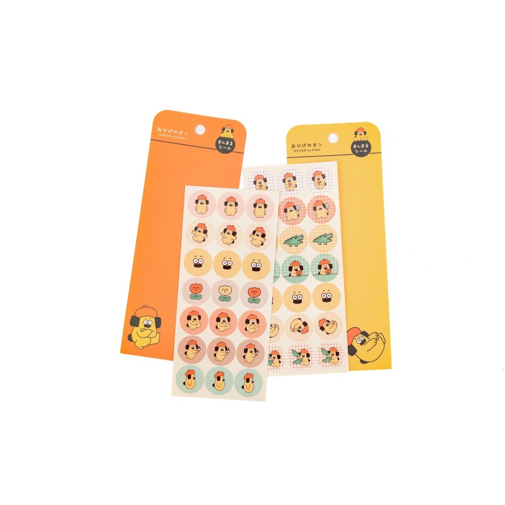 ⎪厭物日.studio⎪日本 插畫家 OHIGEnoPON 胡子碰碰圓形貼紙 花朵款-細節圖4