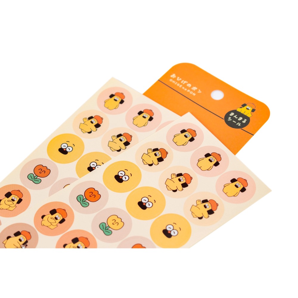 ⎪厭物日.studio⎪日本 插畫家 OHIGEnoPON 胡子碰碰圓形貼紙 花朵款-細節圖6