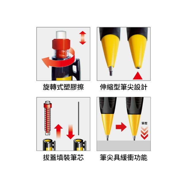 ⎪厭物日.studio⎪德國STAEDTLER 三角1.3mm繪圖自動鉛筆＿經典黃/個性白-細節圖5