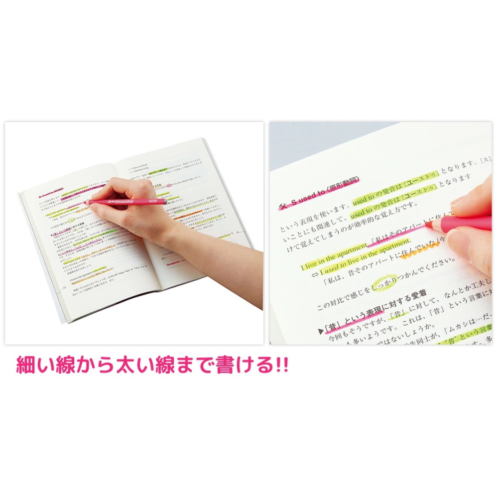 ⎪厭物日⎪日本KUTSUWA鉛筆型(附削筆筆蓋)螢光筆-細節圖5
