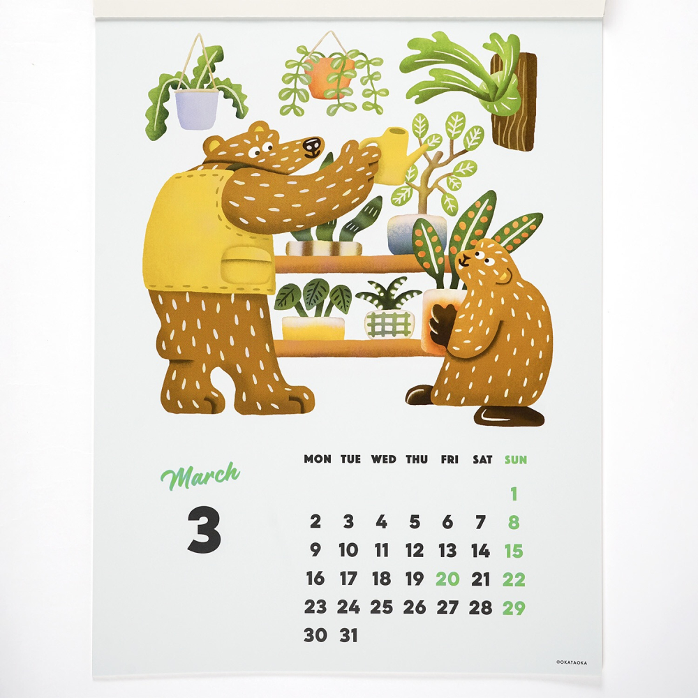 ⎪厭物日⎪日本插畫家＿KATAOKA露營熊＿2026年掛曆＿限定年曆月曆-細節圖2