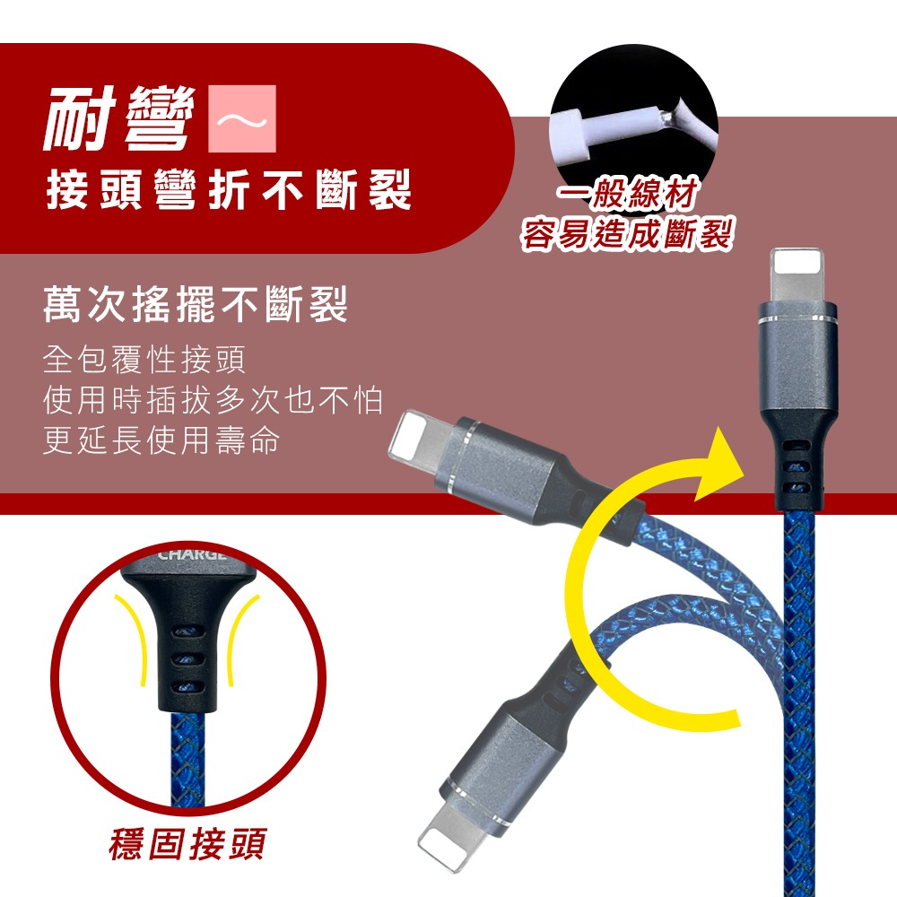 CX USB A轉Lightning快充線 快速充電 手機線-細節圖3