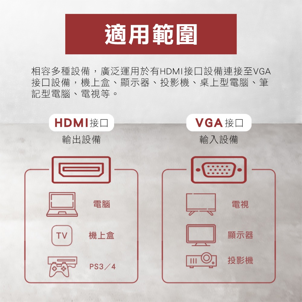 HDMI轉VGA 鍍金 扁線OD:2.2*7.8MM 黑 HDMI線 VGA線1.2m2m3m5m HDMI 轉VGA-細節圖5