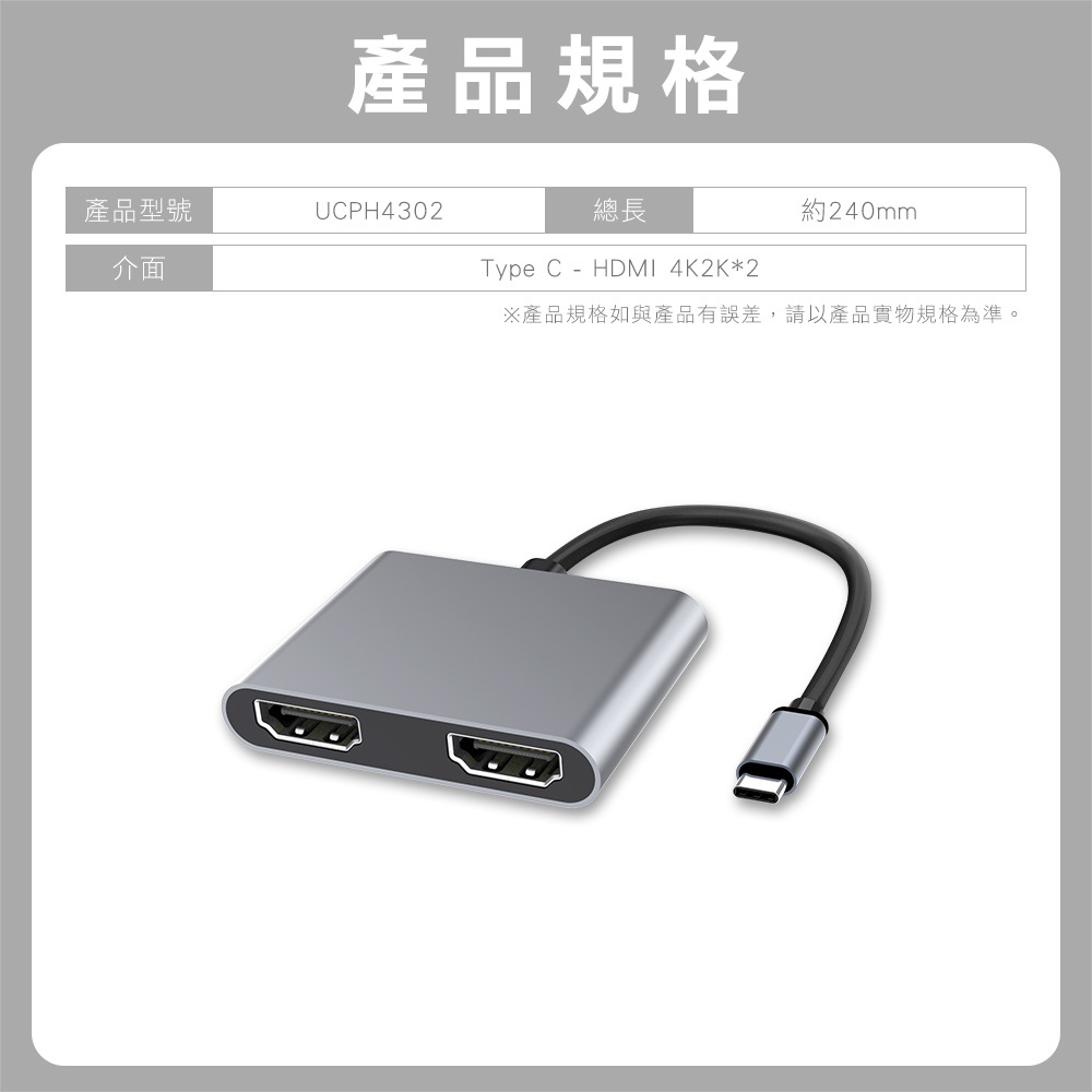 C轉2口HDMI 同屏線 畫面延伸 同時顯示2個畫面 同時顯示2個不同畫面 看盤 股票 美股 台股 港股 獨