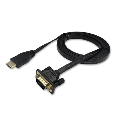 HDMI轉VGA 鍍金 扁線OD:2.2*7.8MM 黑 HDMI線 VGA線1.2m2m3m5m