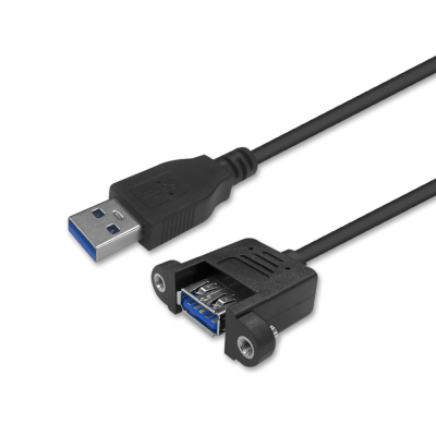 USB 3.2 5Gbps A公 A母延長線 附螺絲帶耳 黑24#+28# 有耳 30cm50cm100cm傳輸線