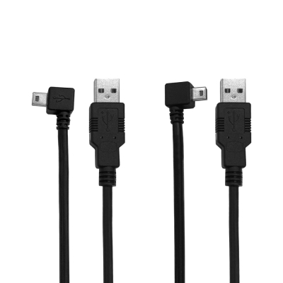 USB2.0傳輸線 A公轉Mini USB公 彎頭 20公分0.2米1米2米3米5米 屏蔽線L型側彎miniUSB