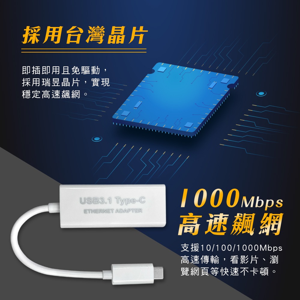 CX 高速 Type C 1Gbps外接網路卡 台灣晶片 USB 網路卡 網卡-細節圖4