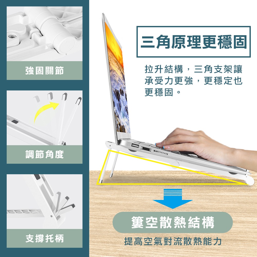 3合1多功能折疊架 手機架平板架筆電架 筆記型電腦架 輕量型 攜帶方便 支架 螢幕架 筆電支架-細節圖5