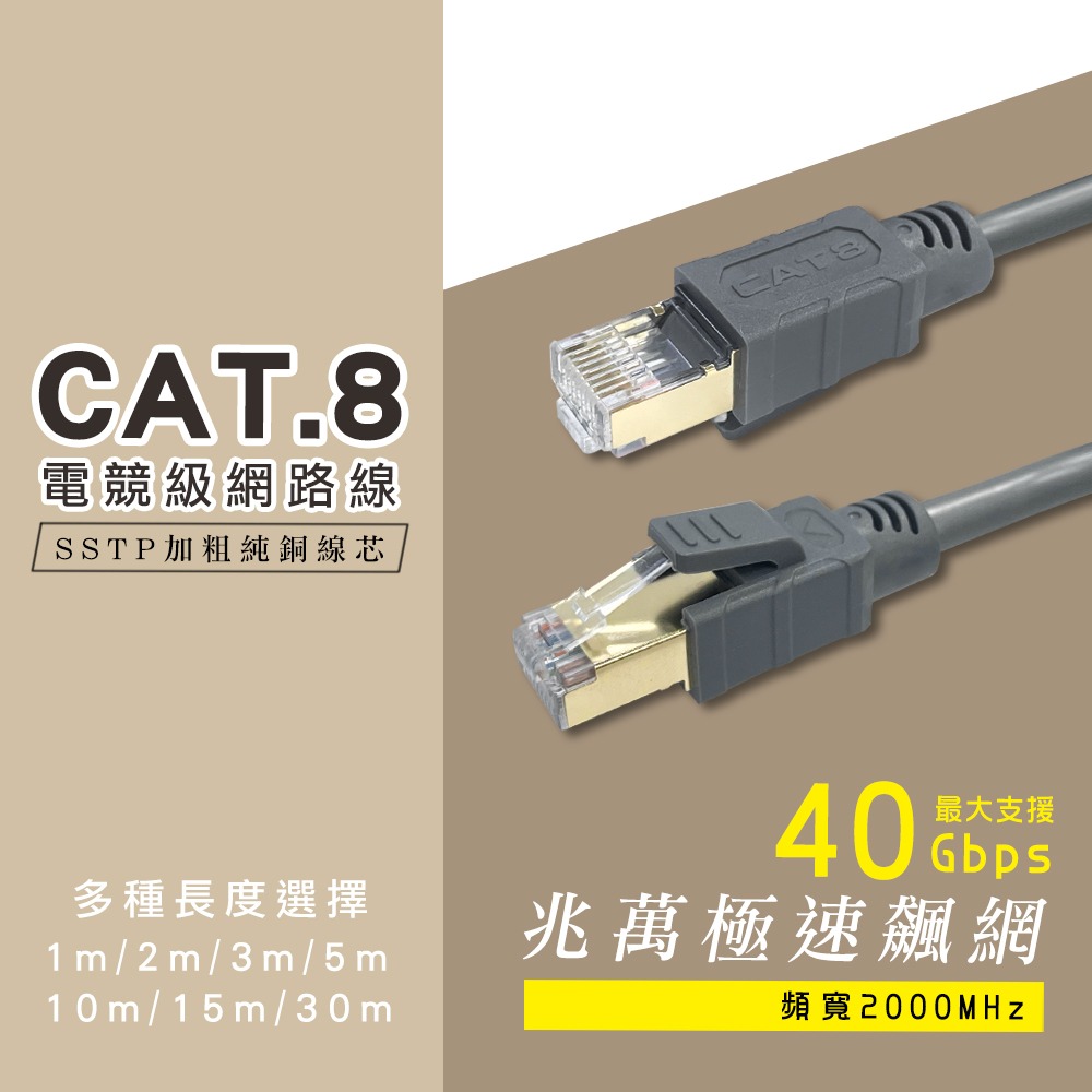 CAT8 超屏蔽高速 網路線 電競線 光纖寬頻機房 伺服器 挖礦 CAT7 CAT6 ADSL VDSL cat.8-細節圖2