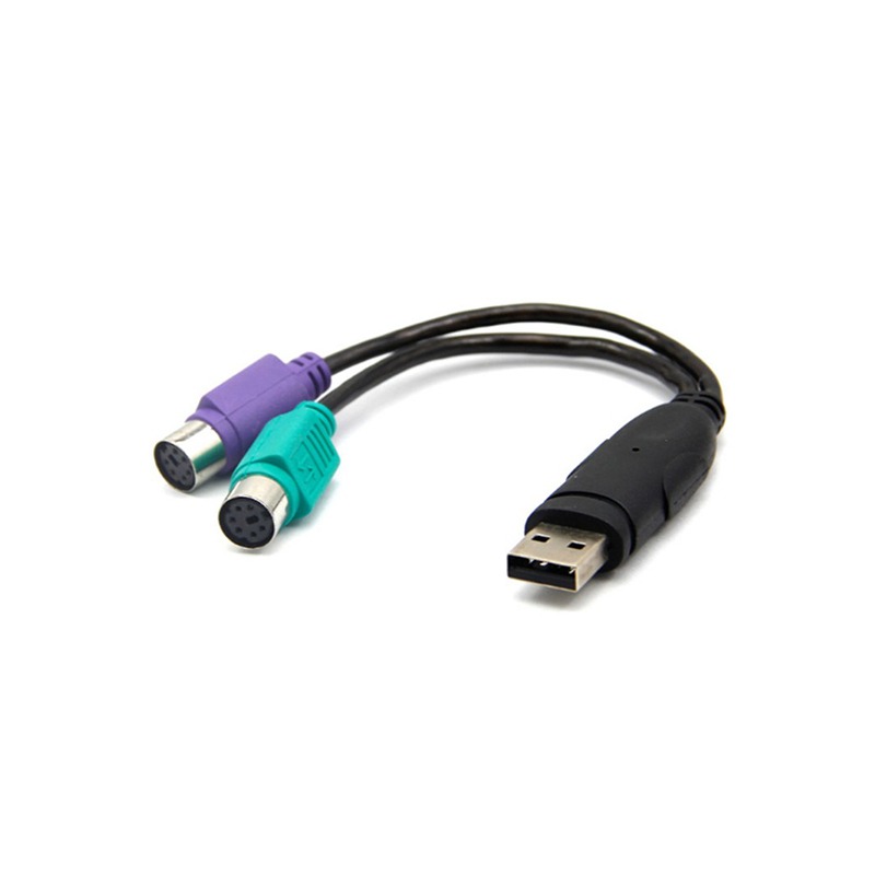 CX USB 對 PS/2 雙埠 滑鼠鍵盤轉接線 18cm USB 轉 PS2 6P母-細節圖2