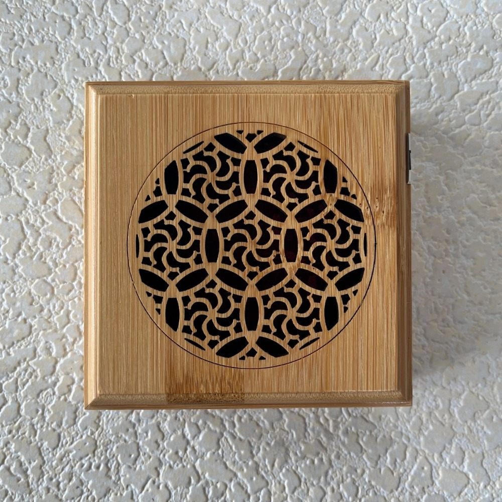 大木盒艾絨印泥 楠竹印泥 紅木印泥 鏤花造型-規格圖2