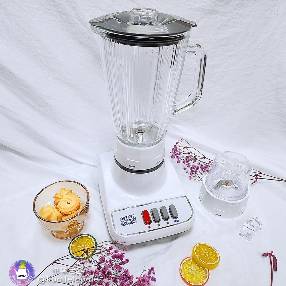 【歐斯樂】1600cc 2合1玻璃杯果汁機/附研磨杯/可研磨乾粉 HLC-757-細節圖2