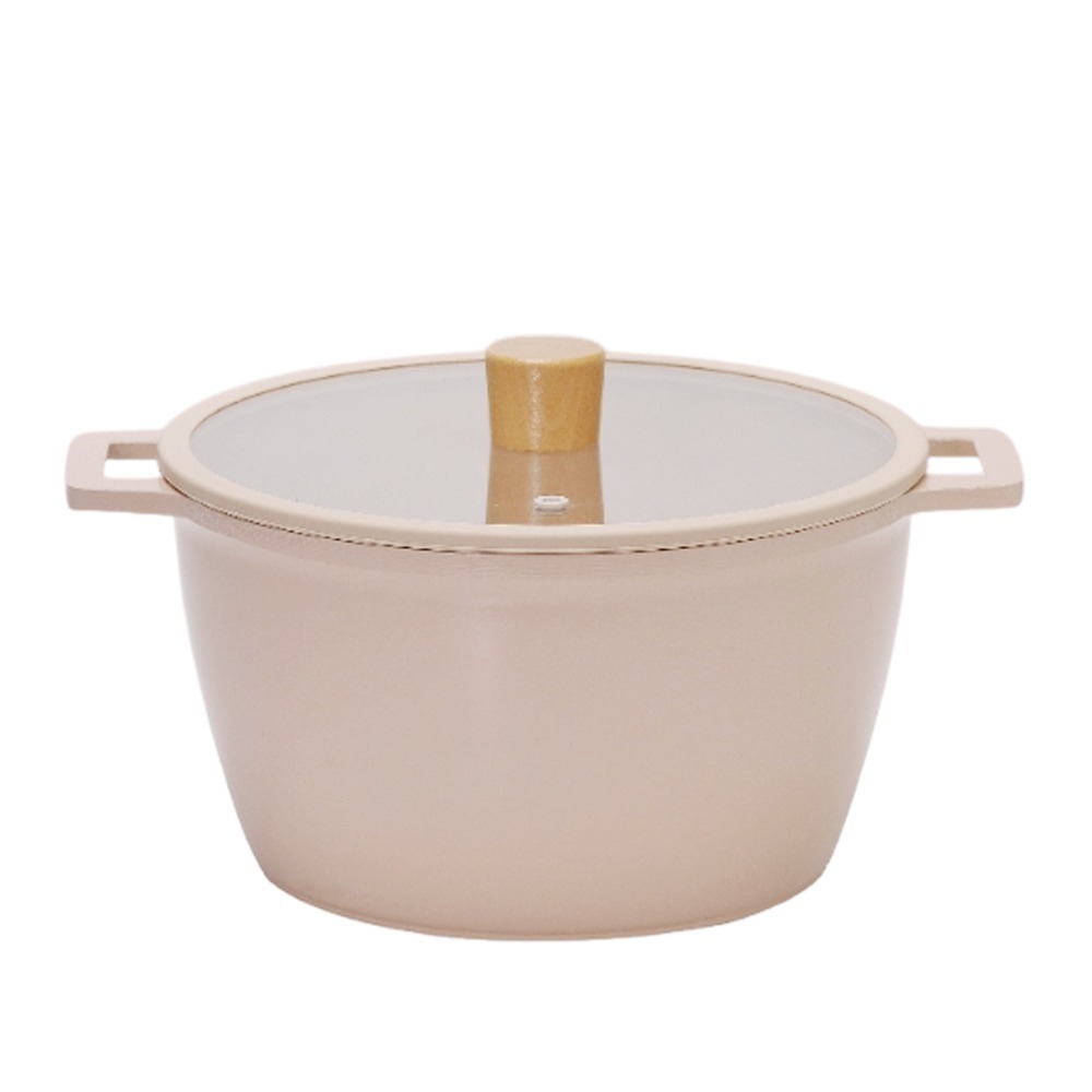 【韓國EVERLOCK】24cm鈦晶不沾湯鍋附蓋(蜜桃粉)EL-C24-P02-細節圖2