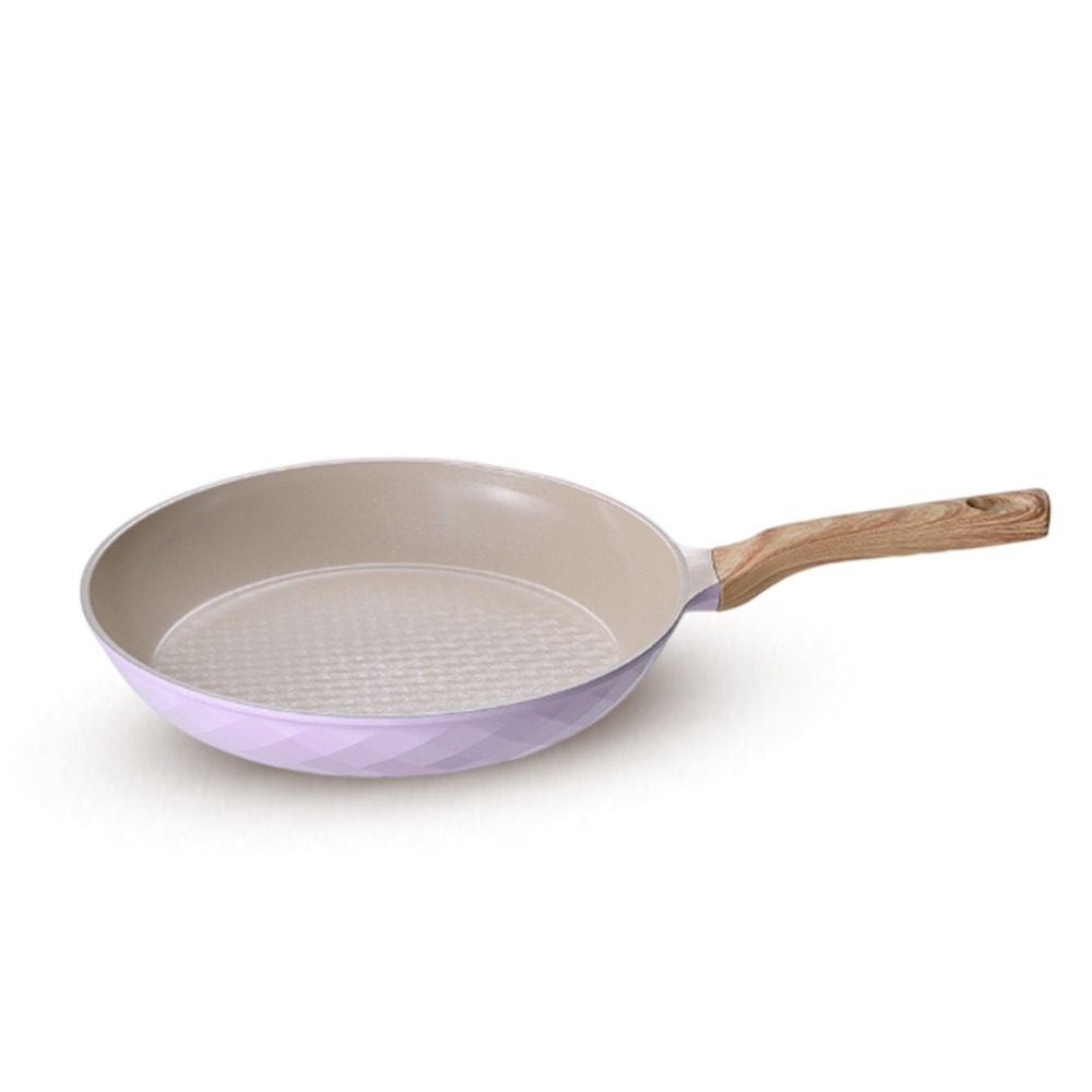 【韓國EVERLOCK】30cm鈦晶不沾鑽石平底鍋(丁香紫)EL-F30-P02-細節圖2