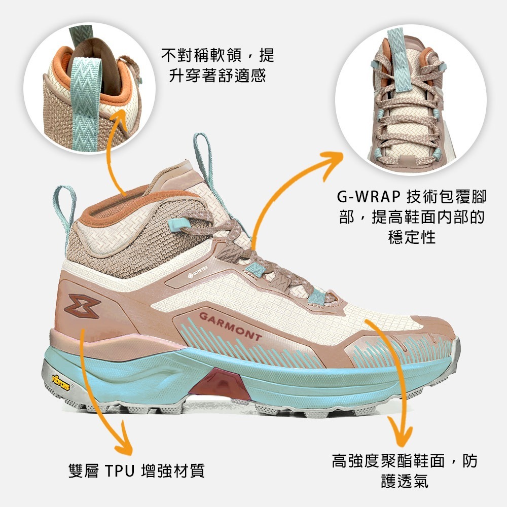Garmont 女款GTX中筒越野疾行健走鞋 9.81 Engage MID 002913｜黃金大底 GoreTex-細節圖4