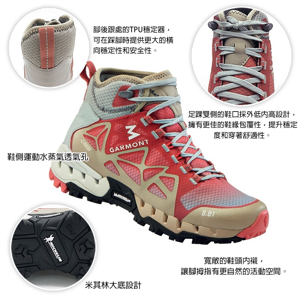 Garmont 女款 GTX 中筒越野疾行健走鞋 9.81 N AIR G MID WMS 001733-細節圖4