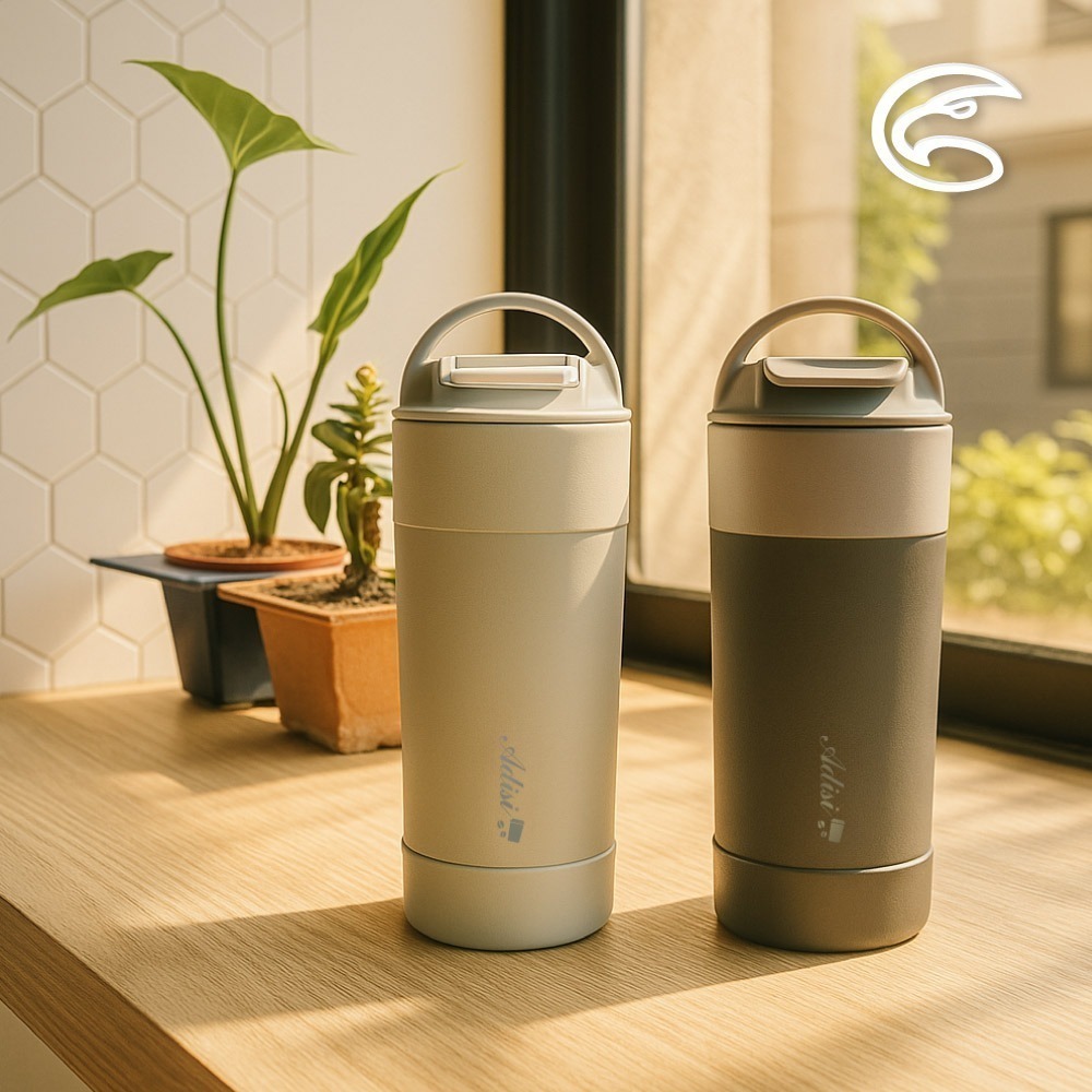 ADISI 手提隨行保溫咖啡杯 AS24096 【摩卡巧克力 / 600ml】｜旅行 陶瓷塗層 環保杯 陶瓷咖啡杯-細節圖4