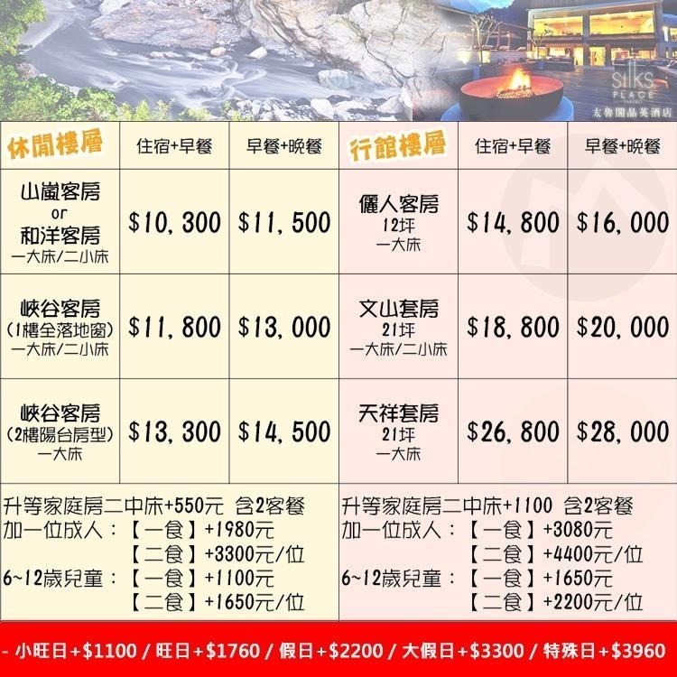 (瑪利歐旅遊網)花蓮~太魯閣晶英酒店『休閒樓層-山嵐客房含2客早餐+晚餐+設施』$11500起-細節圖2