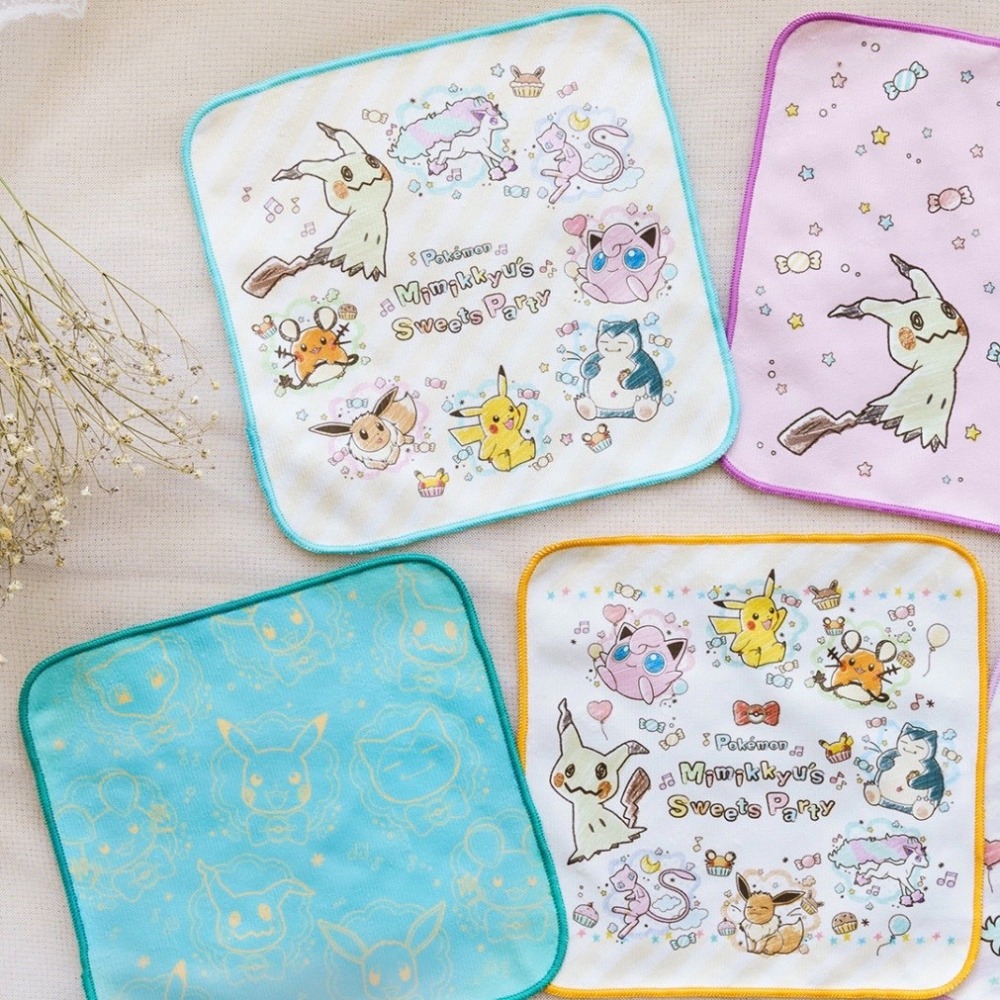 [全新]【POKÉMON】G賞 伽勒爾小火馬 夢幻 胖丁 Art毛巾 方巾 謎擬Q＇sSWEETS PARTY 一番賞-細節圖2