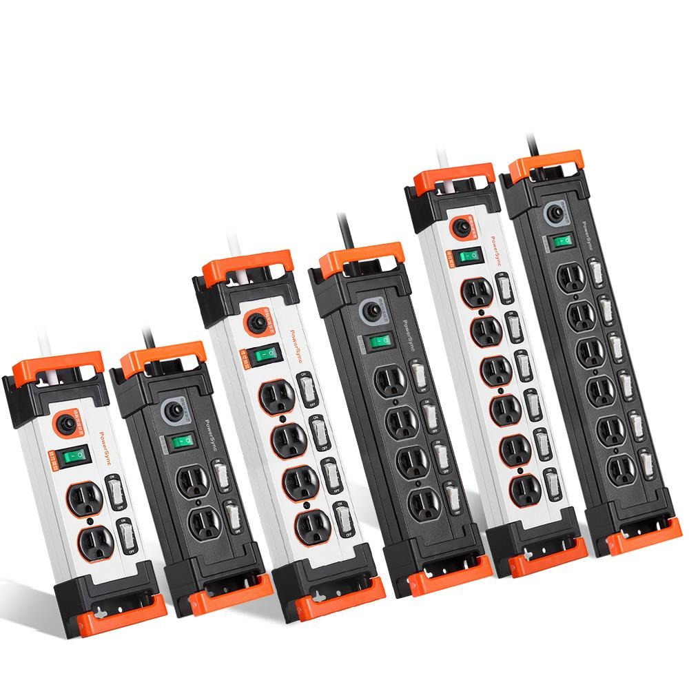 群加 PowerSync 多開多插鋁合金防雷擊抗搖擺延長線/1.8m-細節圖2