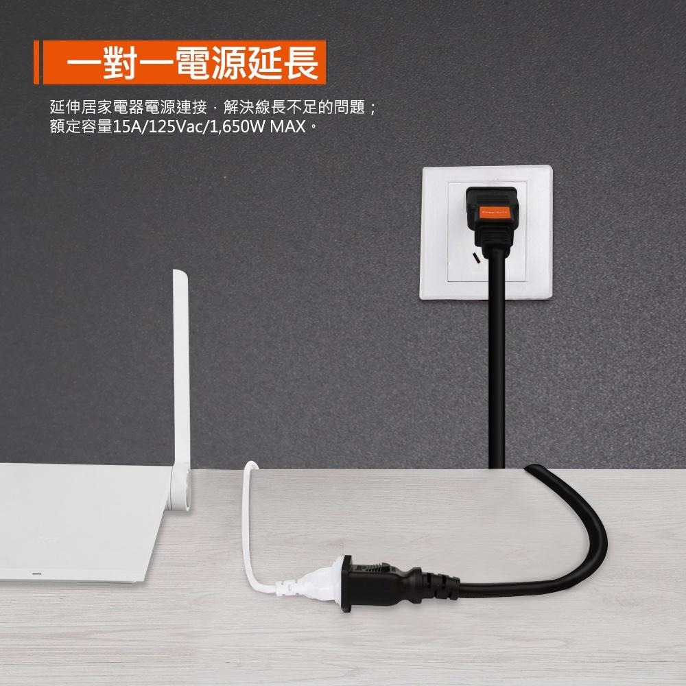 群加 PowerSync 2P 過載斷電中繼延長線/台灣製造/1.8m/2.7m/4.5m/黑色/白色-細節圖3