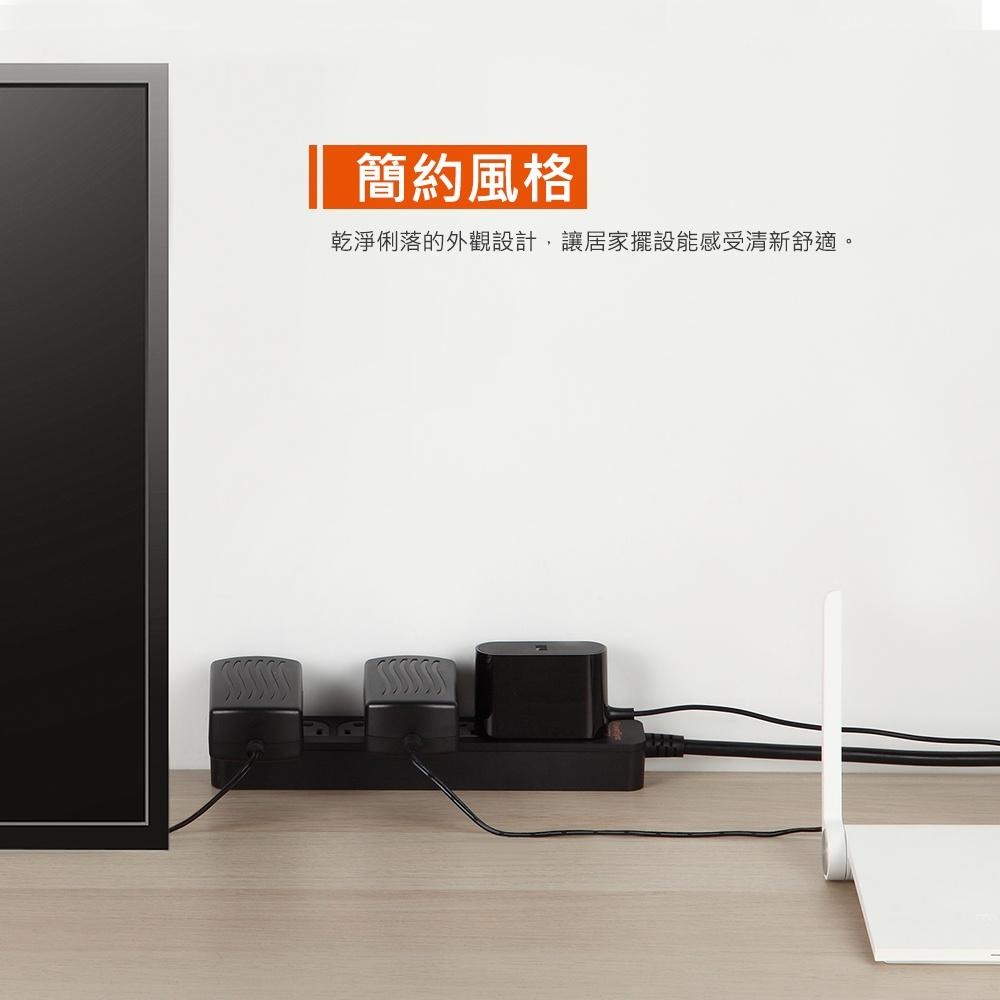 群加 PowerSync 1開6插防雷擊抗搖擺延長線/台灣製造/MIT/黑色/白色/1.8m-細節圖7