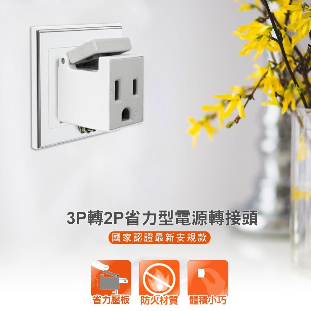 群加 PowerSync 3P轉2P省力型電源轉接頭/2色(TYAB9/TYAB0)-細節圖2
