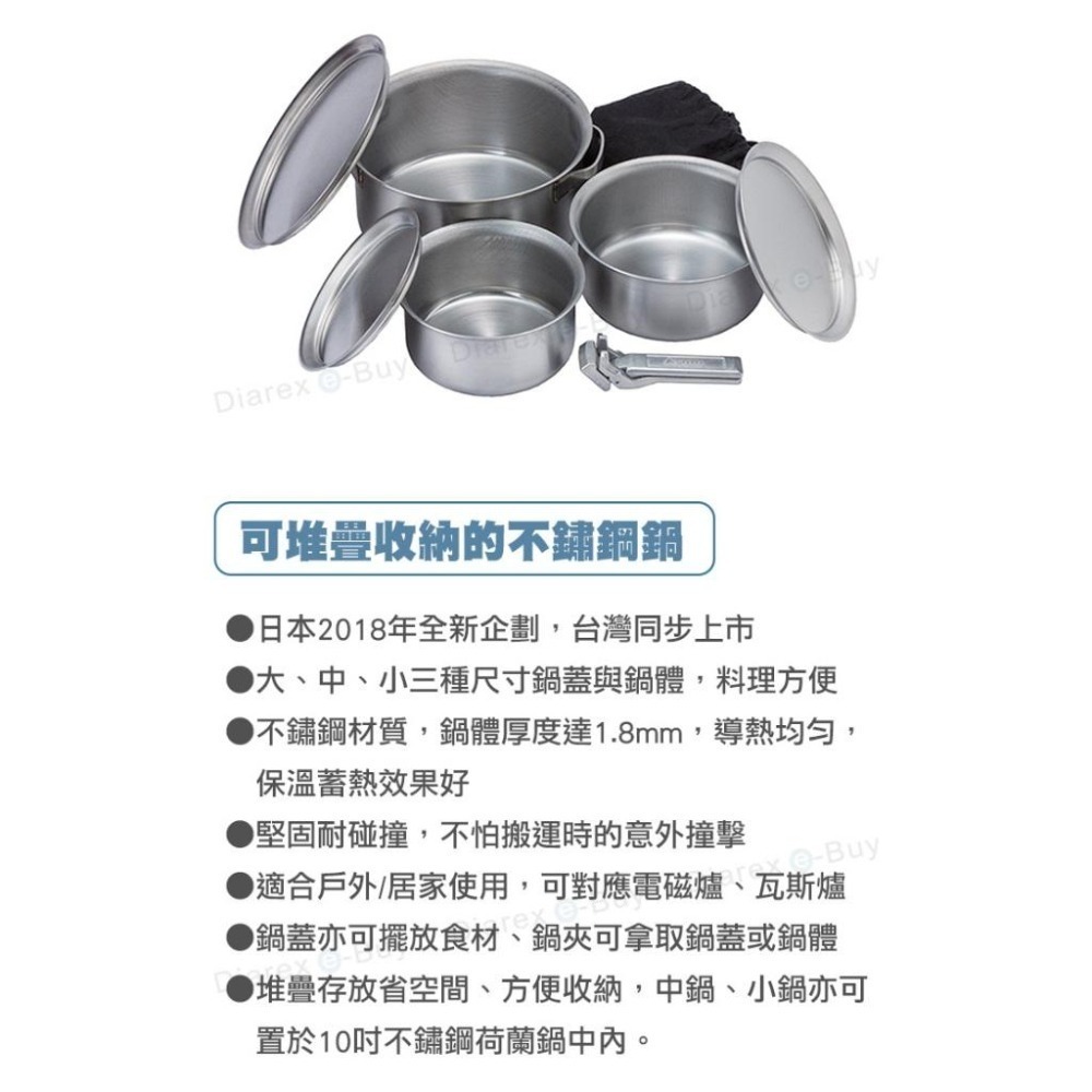 日本 SOTO   戶外不銹鋼鍋具8件組 ST-950-細節圖4