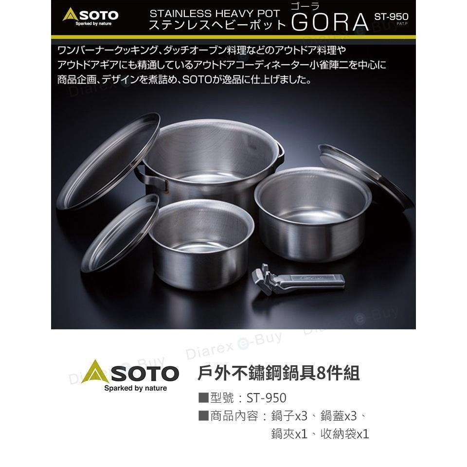 日本 SOTO   戶外不銹鋼鍋具8件組 ST-950-細節圖3