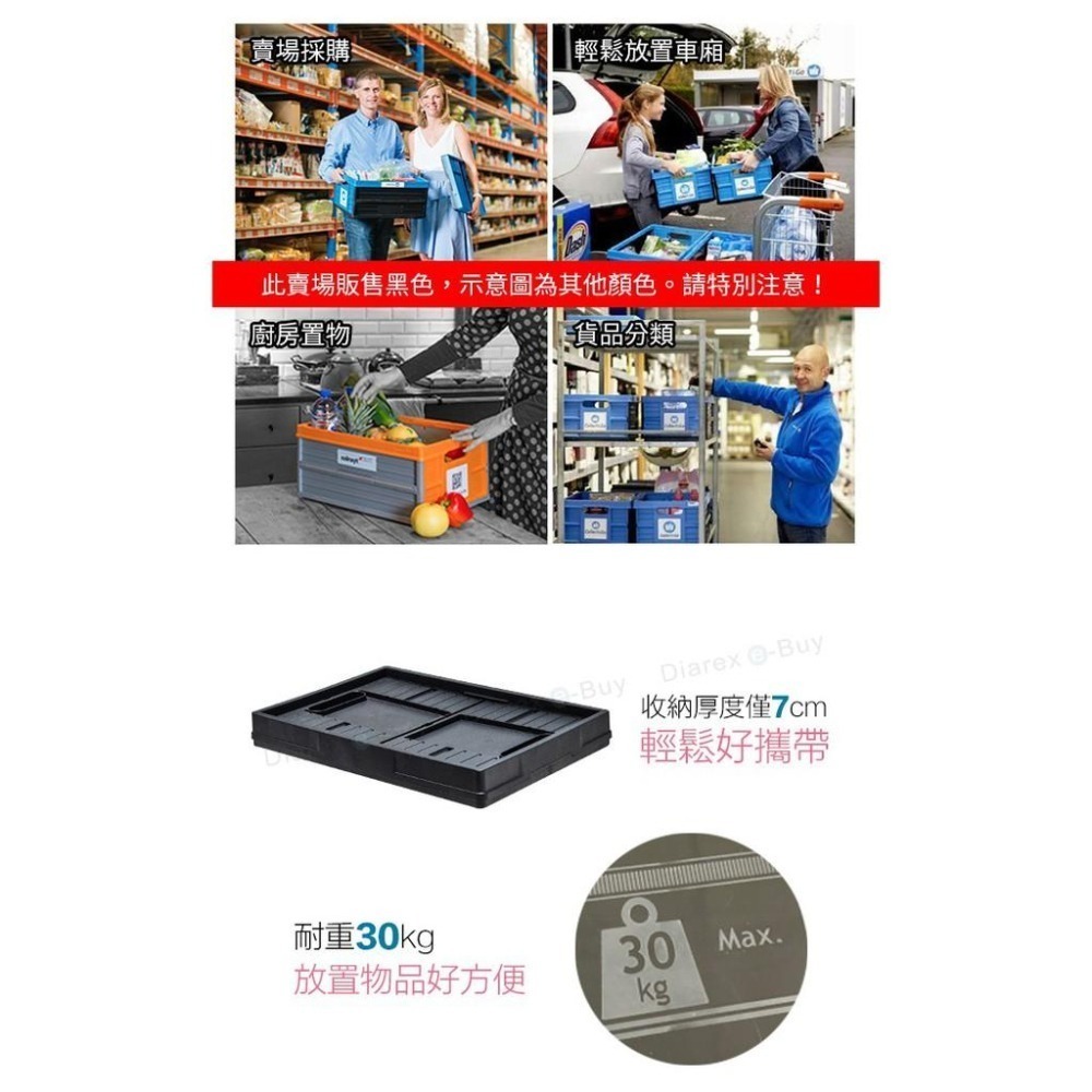比利時EVOBOX摺疊收納籃46L -黑色-細節圖3