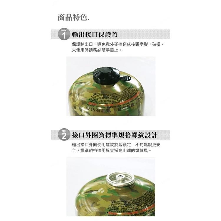 Pro Kamping領航家 230g迷彩高山瓦斯罐 PK-230-細節圖3