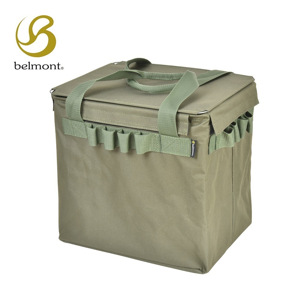 日本Belmont 雙層摺疊工具收納袋(軍綠-BM-385／沙色-BM-386)　帆布露營袋/戶外手提收納包-規格圖5