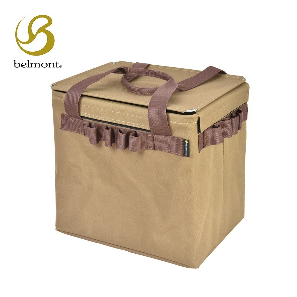 日本Belmont 雙層摺疊工具收納袋(軍綠-BM-385／沙色-BM-386)　帆布露營袋/戶外手提收納包-規格圖5